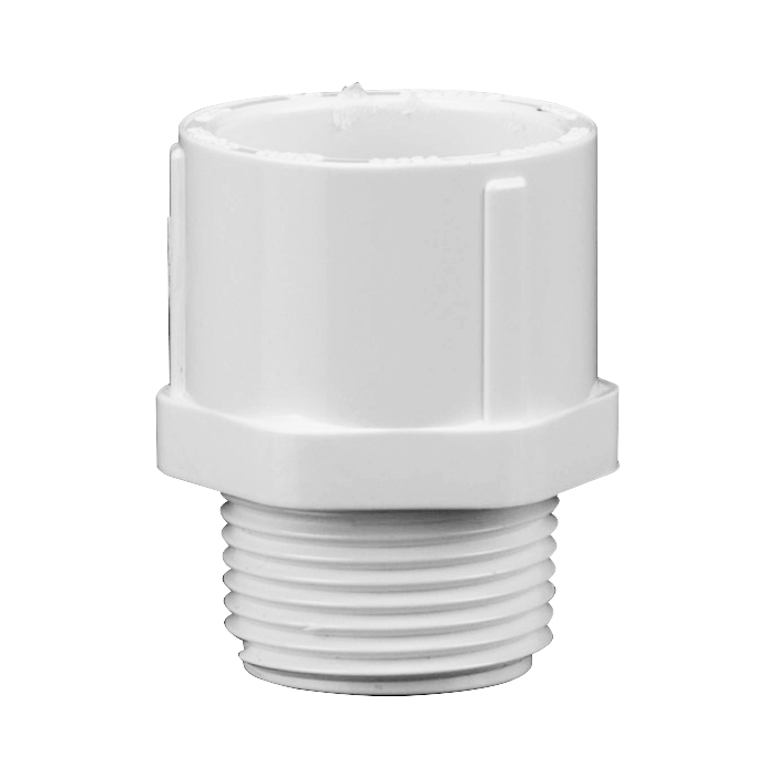 3/4" Schedule 40 White PVC MPT x Socket Male Adapter