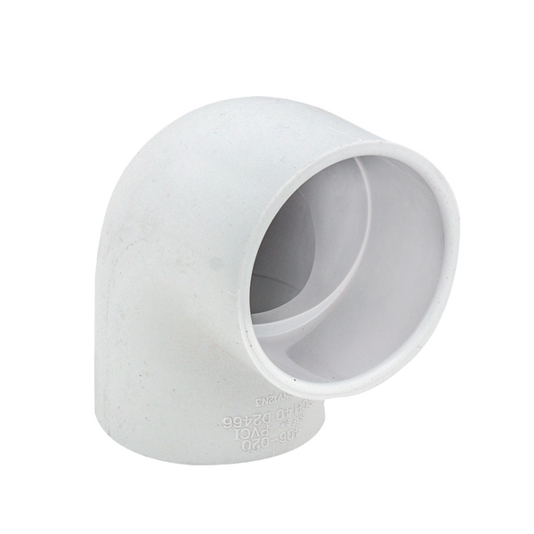 3/4" Schedule 40 White PVC Socket 90° Elbow