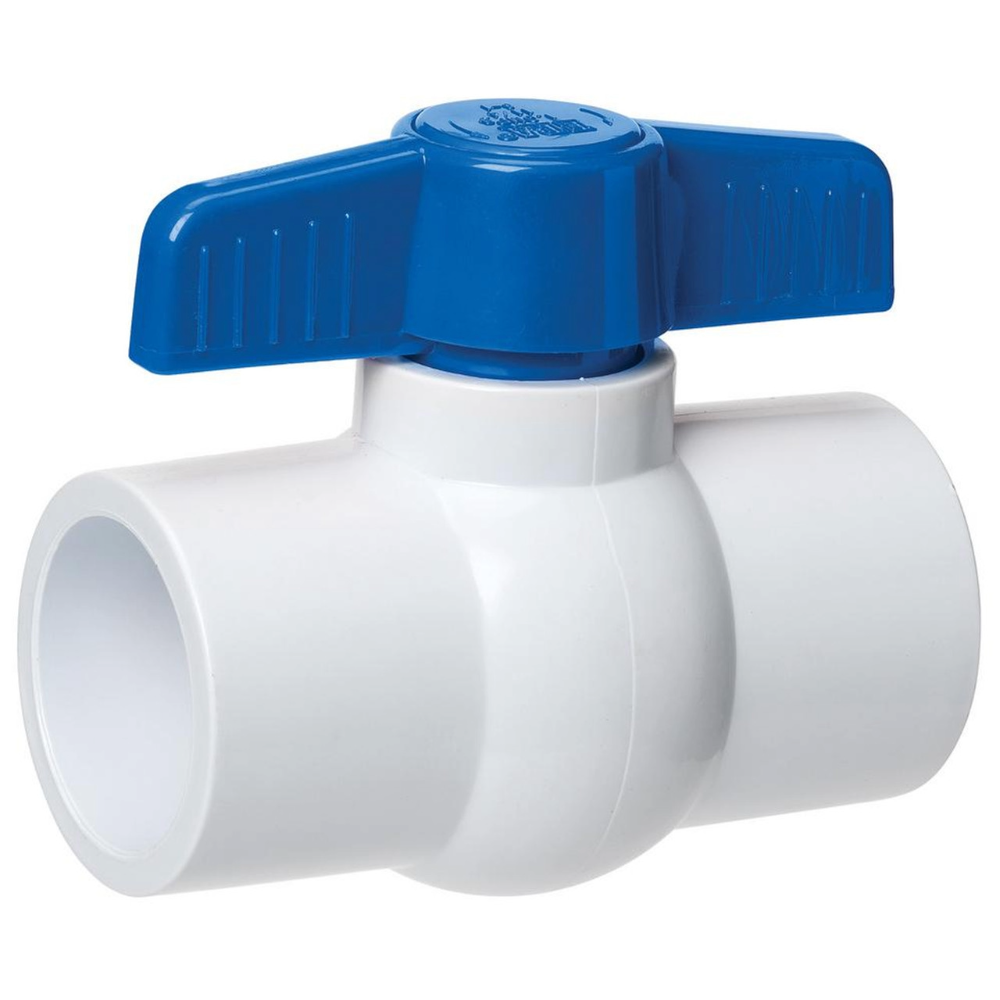 3/4" Schedule 40 White PVC Ball Valve