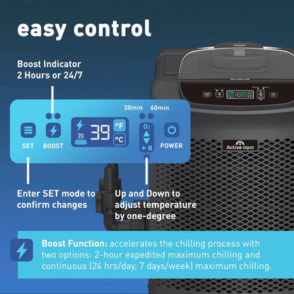 Active Aqua 1/3 Outdoor ice bath chiller control panel
