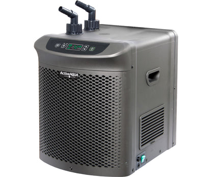 Active Aqua 1/4 HP chiller specifications table with 120V power and 3010 BTU cooling capacity