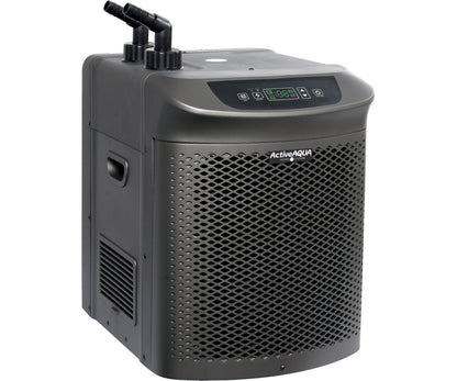 Active Aqua 1/2 HP chiller specifications table with 120V power and 4020 BTU cooling capacity