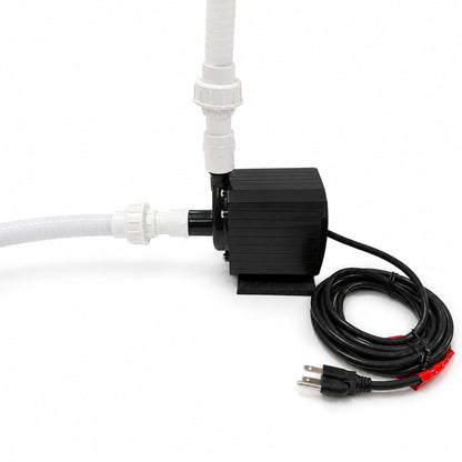 Plunge Gen 1 pump replacement kit with Danner 1200 water pump, PVC unions, elbow, and flex spa hose