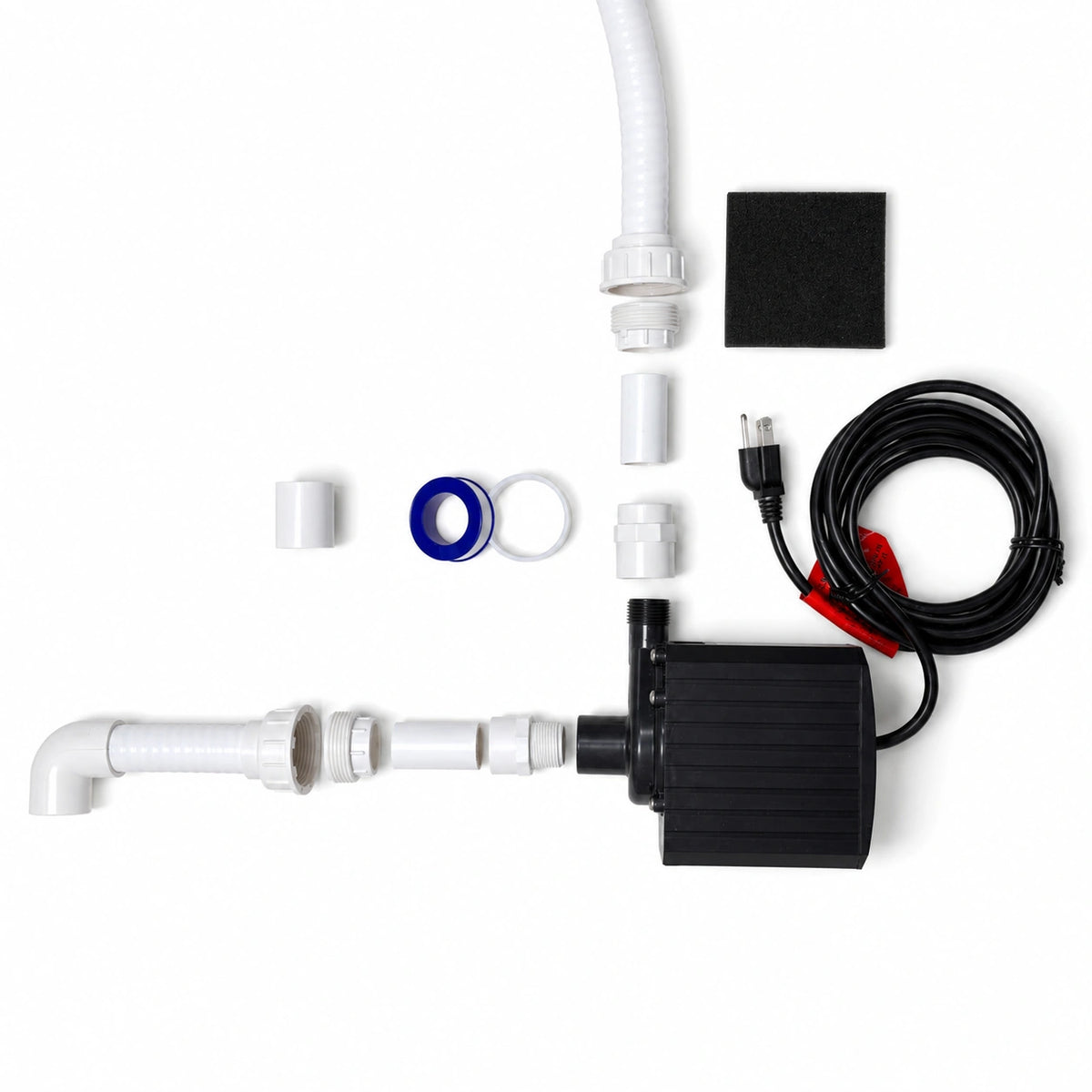 PVC unions, threaded unions, 90 degree elbow, and Sch 40 pipe included in Gen 1 Plunge pump kit