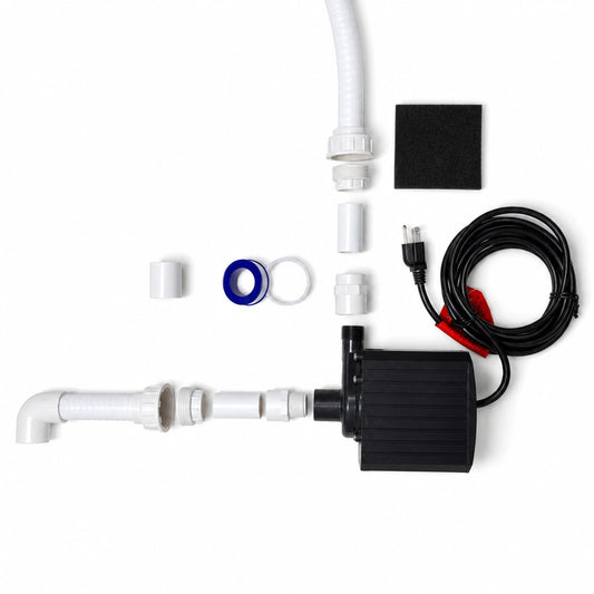 PVC unions, threaded unions, 90 degree elbow, and Sch 40 pipe included in Gen 1 Plunge pump kit